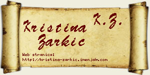 Kristina Žarkić vizit kartica